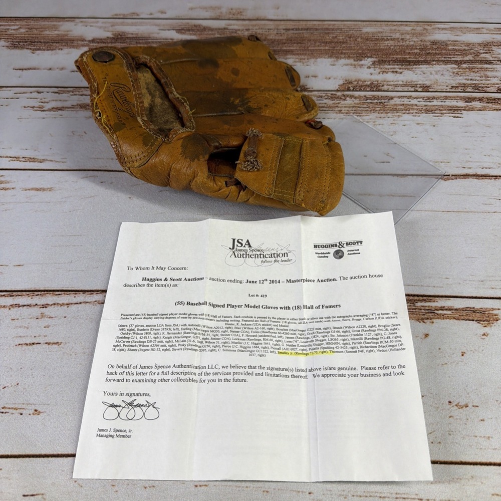 Vintage Rawlings TJ70 Roy Smalley Autographed Glove RHT w/ JSA LOA Letter